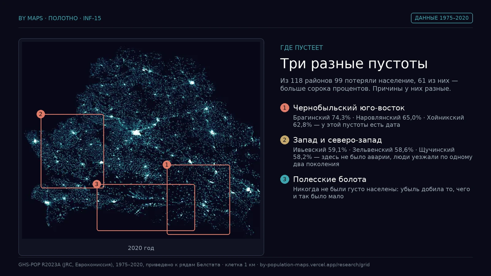 Тры пустэчы: чарнобыльская, заходняя і палеская